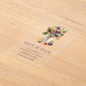 Rustieke Paarse Fig Mason Jar Wedding Save the Dat Acryl Uitnodigingen (Laagn)