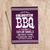 Rustieke Paarse Graduation Party BBQ Uitnodiging