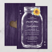 Rustieke Paarse hout metselaar pot zonnebloem brui Kaart (Voorkant / Achterkant)