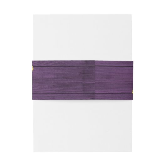 Rustieke Paarse hout Zonnebloemen Lavendel Bruilof Uitnodigingen Wikkel (Achterkant Voorbeeld)