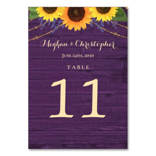 Rustieke Paarse Houten Strijklichten Zonnebloem Br Kaart (Achterkant)