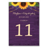 Rustieke Paarse Houten Strijklichten Zonnebloem Br Kaart (Voorkant)