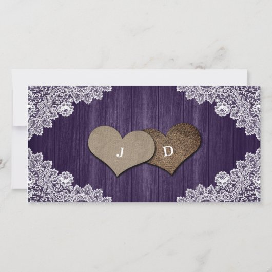 Rustieke Paarse Kant Zonnebloem Dank u Fotokaart Bedankkaart (Achterkant)