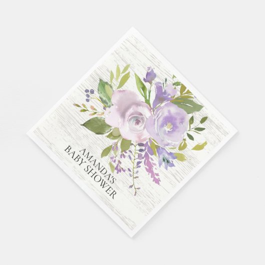 Rustieke Paarse Lavendel Bloemen Douche Papier Ser Servetten (Hoek)
