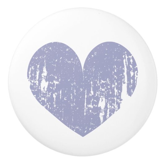 Rustieke paarse liefde hart deur of lade pull knop (Voorkant)