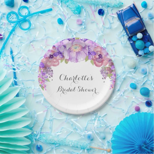 Rustieke Paarse Lila Floral Vrijgezellenfeest Bord (Feest)