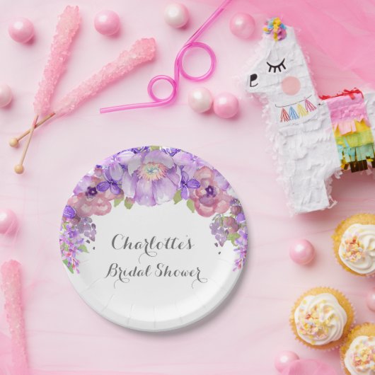 Rustieke Paarse Lila Floral Vrijgezellenfeest Bord (Feest)