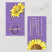 Rustieke Paarse  look Zonnebloem Visitekaartje (Voorkant / Achterkant)