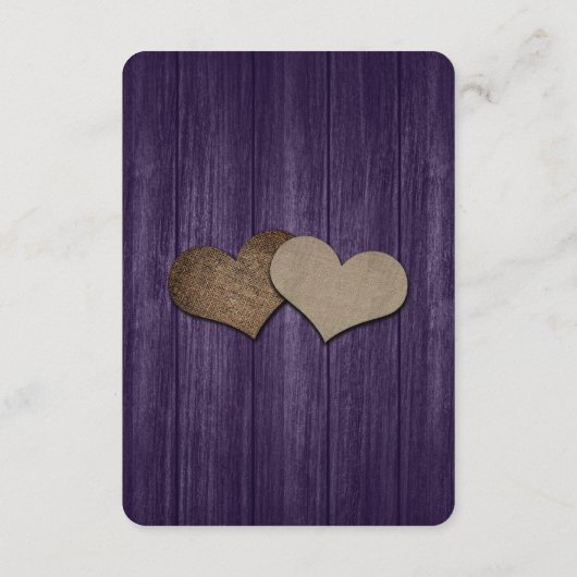 Rustieke Paarse Mason Jar Wood Accommodatie Kaart (Achterkant)