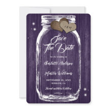 Rustieke Paarse Mason Jar Wood Wedding