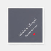 Rustieke Paarse Monogram Trouwdatum Party Cocktail Servet (Voorkant)