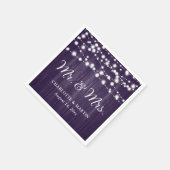 Rustieke Paarse Mr en Mrs Wedding Napkins Servet (Hoek)