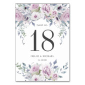 Rustieke Paarse Roos Bloemen Tafel Kaart (Achterkant)