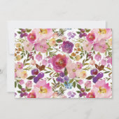 Rustieke Paarse Roze Bloemen BABY Douche Uitnodigi Kaart (Achterkant)