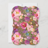 Rustieke Paarse Roze Bloemen Baby shower Invitatio Kaart (Achterkant)