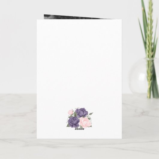Rustieke Paarse Roze Bloemen Foto Happy Moederdag Kaart (Achterkant)