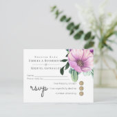 Rustieke Paarse RSVP Nuestra Boda Spaans Bruiloft Uitnodiging Briefkaart (Staand voorkant)