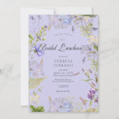 Rustieke Paarse Sage Wildflower Bridal Lunch Kaart (Voorkant)