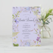 Rustieke Paarse Sage Wildflower Paarse Bruidsbrunc Kaart (Staand voorkant)