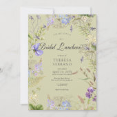Rustieke Paarse Sage Wildflower Sage Bridal Lunche Kaart (Voorkant)