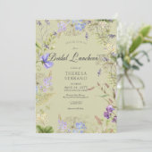 Rustieke Paarse Sage Wildflower Sage Bridal Lunche Kaart (Staand voorkant)