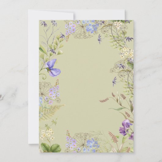 Rustieke Paarse Sage Wildflower Sage Bridal Lunche Kaart (Achterkant)