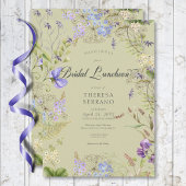 Rustieke Paarse Sage Wildflower Sage Bridal Lunche Kaart