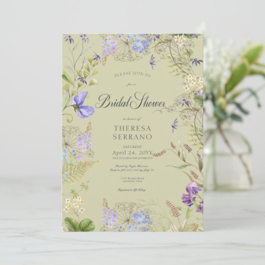 Rustieke Paarse Sage Wildflower Sage Vrijgezellenf Kaart (Staand voorkant)