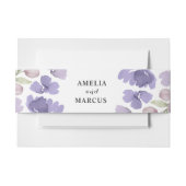 Rustieke Paarse Waterverf bloemenbruiloft Uitnodigingen Wikkel (Voorkant Voorbeeld)