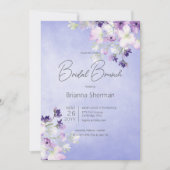 Rustieke Paarse Waterverf Floral Bridal Brunch Kaart (Voorkant)