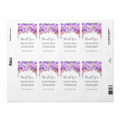 Rustieke Paarse Waterverf Floral Wedding Labels (Full Sheet)