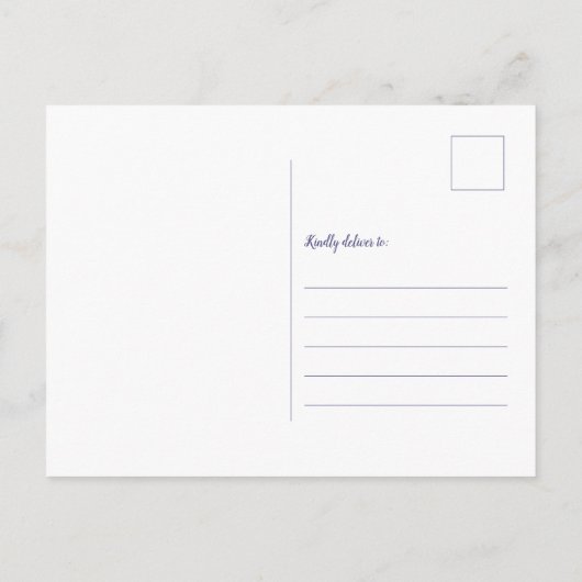 Rustieke Paarse Wildflower bruiloft Save The Date Briefkaart (Achterkant)