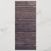 Rustieke Paarse & Zilveren Bloemen Bruiloft Recept Menu (Achterkant)