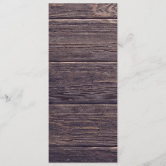 Rustieke Paarse & Zilveren Bloemen Bruiloft Recept Menu (Achterkant)