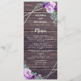 Rustieke Paarse & Zilveren Bloemen Bruiloft Recept Menu