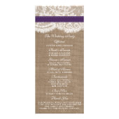 Rustieke Paarse Zonnebloem Trouwprogramma Reclamekaart (Achterkant)