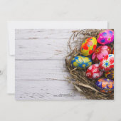 Rustieke Paasbrunch Geschilderde Eieren | Feestdag Kaart (Achterkant)