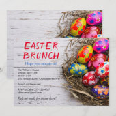 Rustieke Paasbrunch Geschilderde Eieren | Feestdag Kaart (Voorkant / Achterkant)