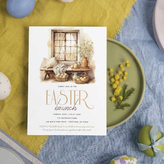 Rustieke paasbrunch kaart