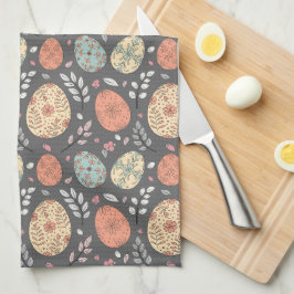 Rustieke Paaskeuken Handdoek – Donker Pastel Ei