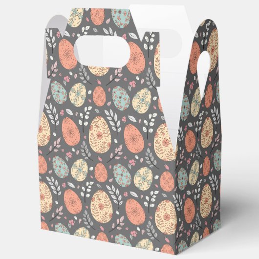 Rustieke Paastafel Cadeaudoos – Donkere Bloemen Ei Bedankdoosjes (Open)