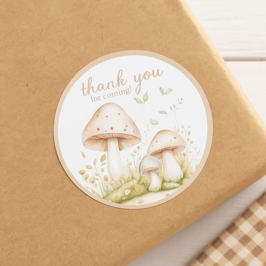 Rustieke Paddenstoel Bedankbrief Sticker Label