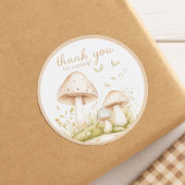 Rustieke Paddenstoel Bedankt Favor Sticker Label