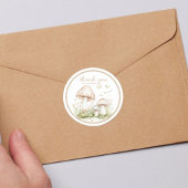 Rustieke Paddenstoel Bedankt Favor Sticker Label