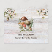Rustieke paddenstoel en laat familie recept Kaart (Achterkant)