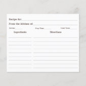 Rustieke paddenstoel en laat familie recept Kaart (Voorkant)