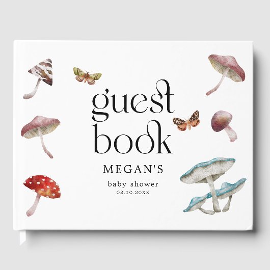 Rustieke paddenstoel Enchanted Baby shower Gastenboek (Voorkant)