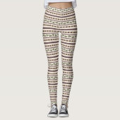 Rustieke paddenstoel streeppatroon leggings (Voorkant)