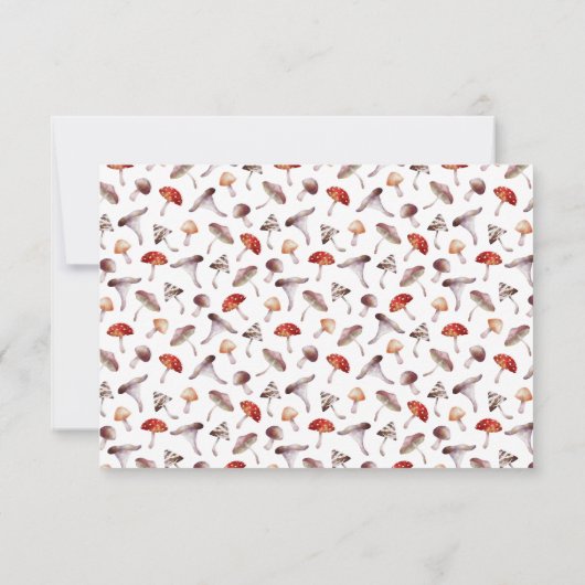 Rustieke Paddestoel bruiloft RSVP Kaart (Achterkant)