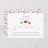 Rustieke Paddestoel bruiloft RSVP Kaart (Voorkant / Achterkant)